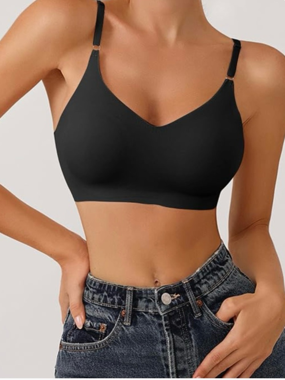 Seamless Black Wireless Comfort Bra